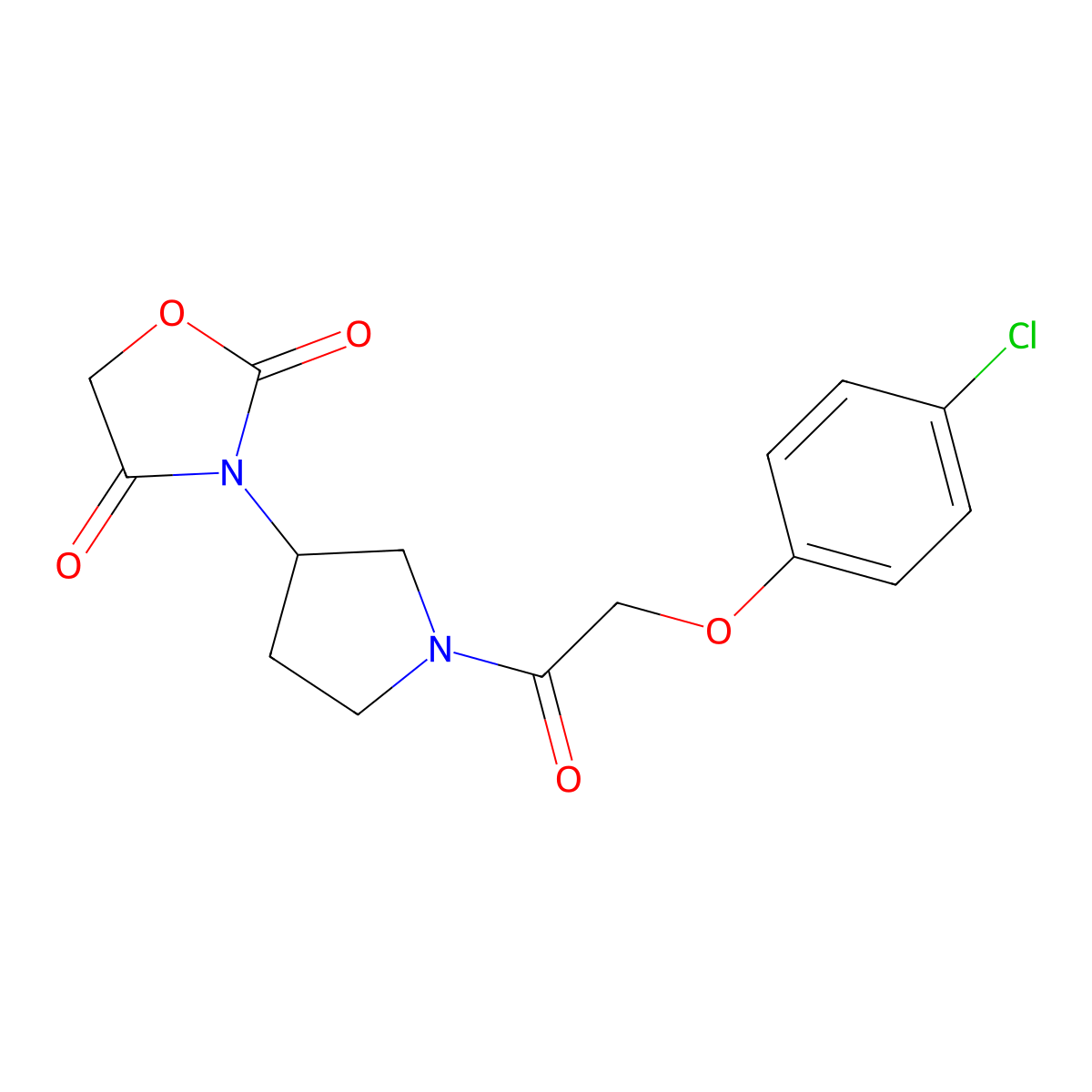 3-(1-(2-(4-Chlorophenoxy)acetyl)pyrrolidin-3-yl)oxazolidine-2,4-dione molecular structure, CAS 2034240-51-0