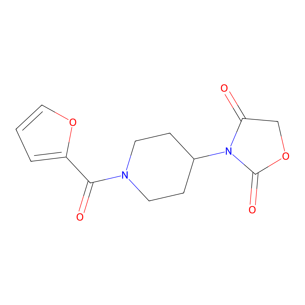 3-(1-(Furan-2-carbonyl)piperidin-4-yl)oxazolidine-2,4-dione molecular structure, CAS 2034240-58-7