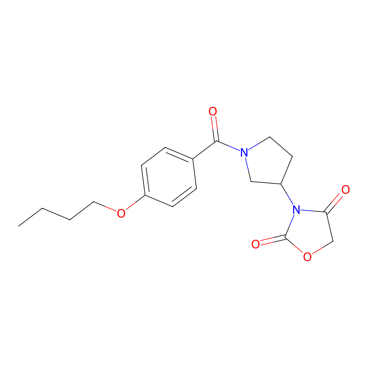 3-(1-(4-Butoxybenzoyl)pyrrolidin-3-yl)oxazolidine-2,4-dione molecular structure, CAS 2034240-59-8