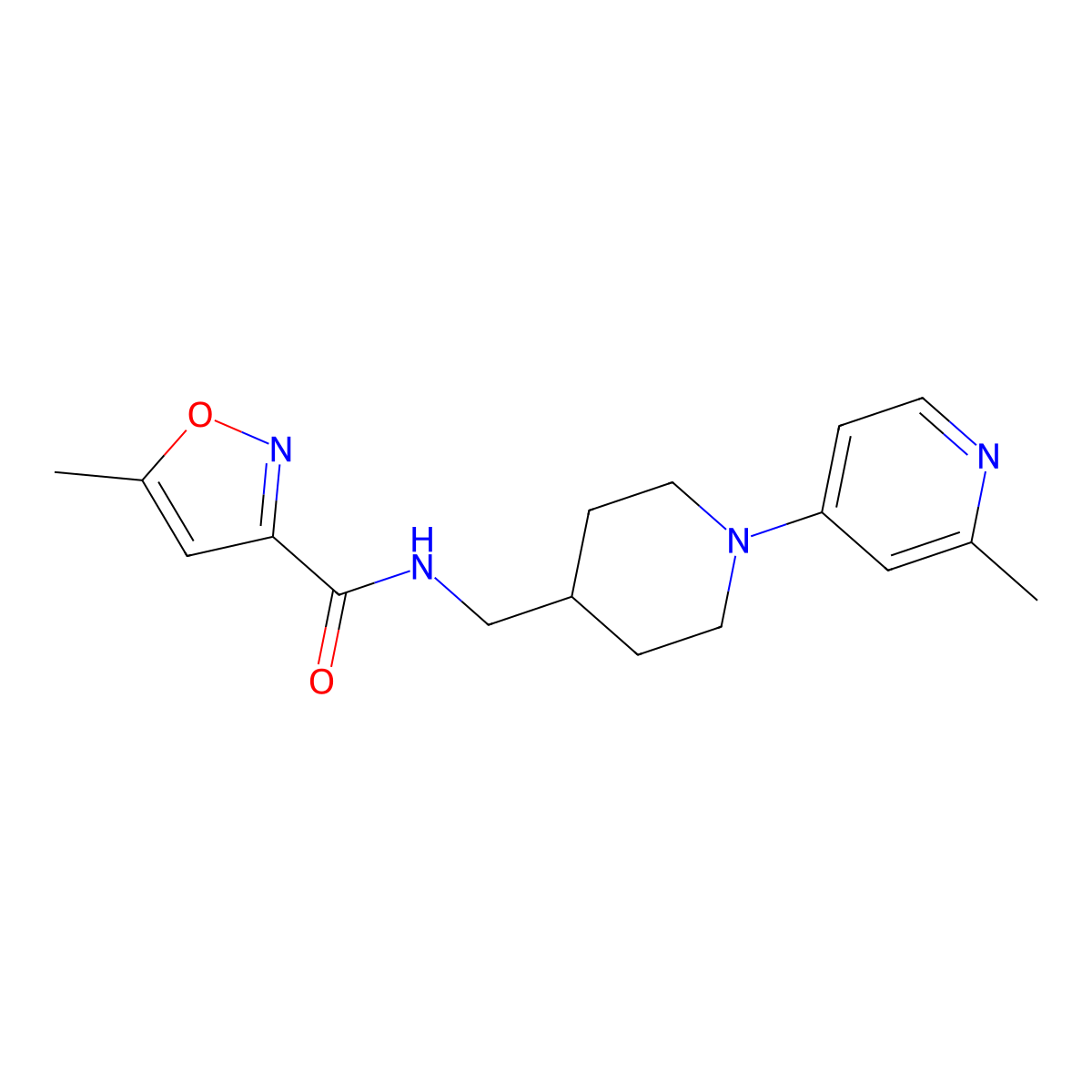 5-methyl-N-((1-(2-methylpyridin-4-yl)piperidin-4-yl)methyl)isoxazole-3-carboxamide molecular structure, CAS 2034240-87-2