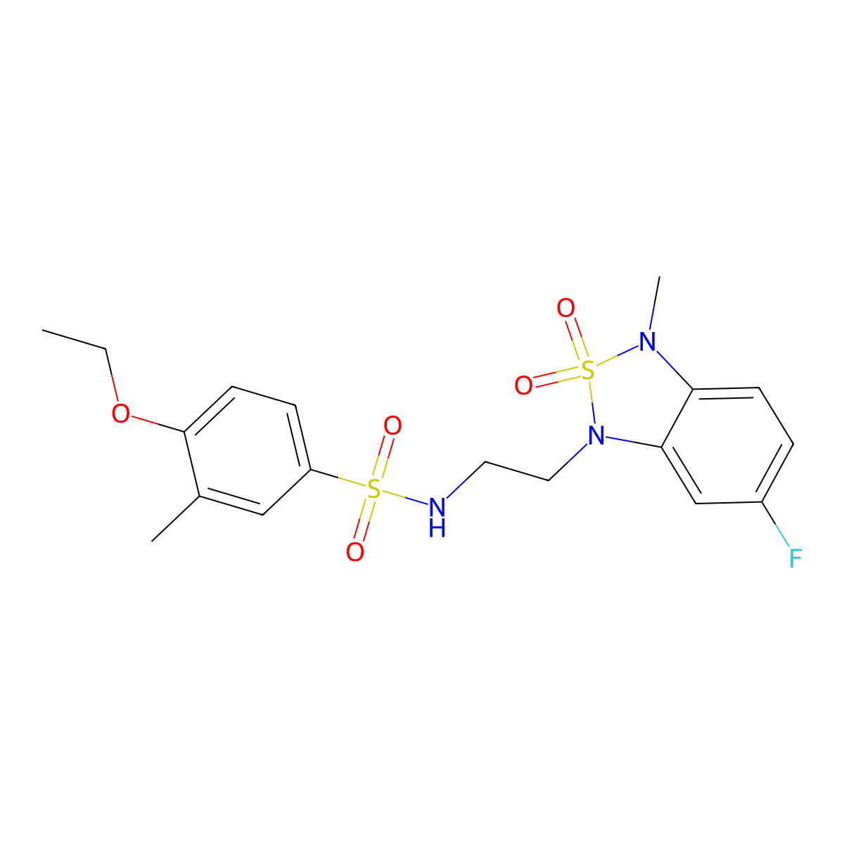 4-ethoxy-N-(2-(6-fluoro-3-methyl-2,2-dioxidobenzo[c][1,2,5]thiadiazol-1(3H)-yl)ethyl)-3-methylbenzenesulfonamide molecular structure, CAS 2034241-02-4