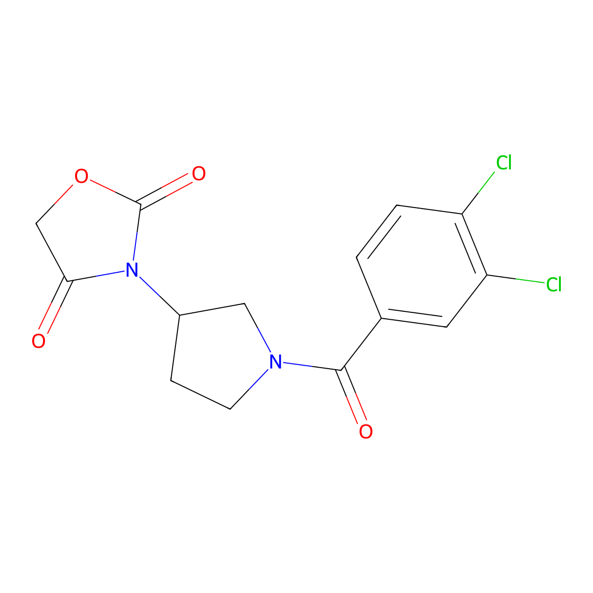 3-(1-(3,4-Dichlorobenzoyl)pyrrolidin-3-yl)oxazolidine-2,4-dione molecular structure, CAS 2034241-11-5