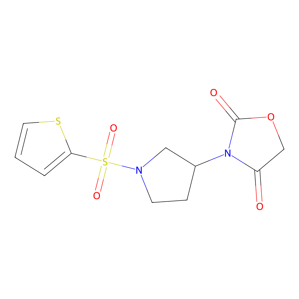 3-(1-(Thiophen-2-ylsulfonyl)pyrrolidin-3-yl)oxazolidine-2,4-dione molecular structure, CAS 2034241-17-1