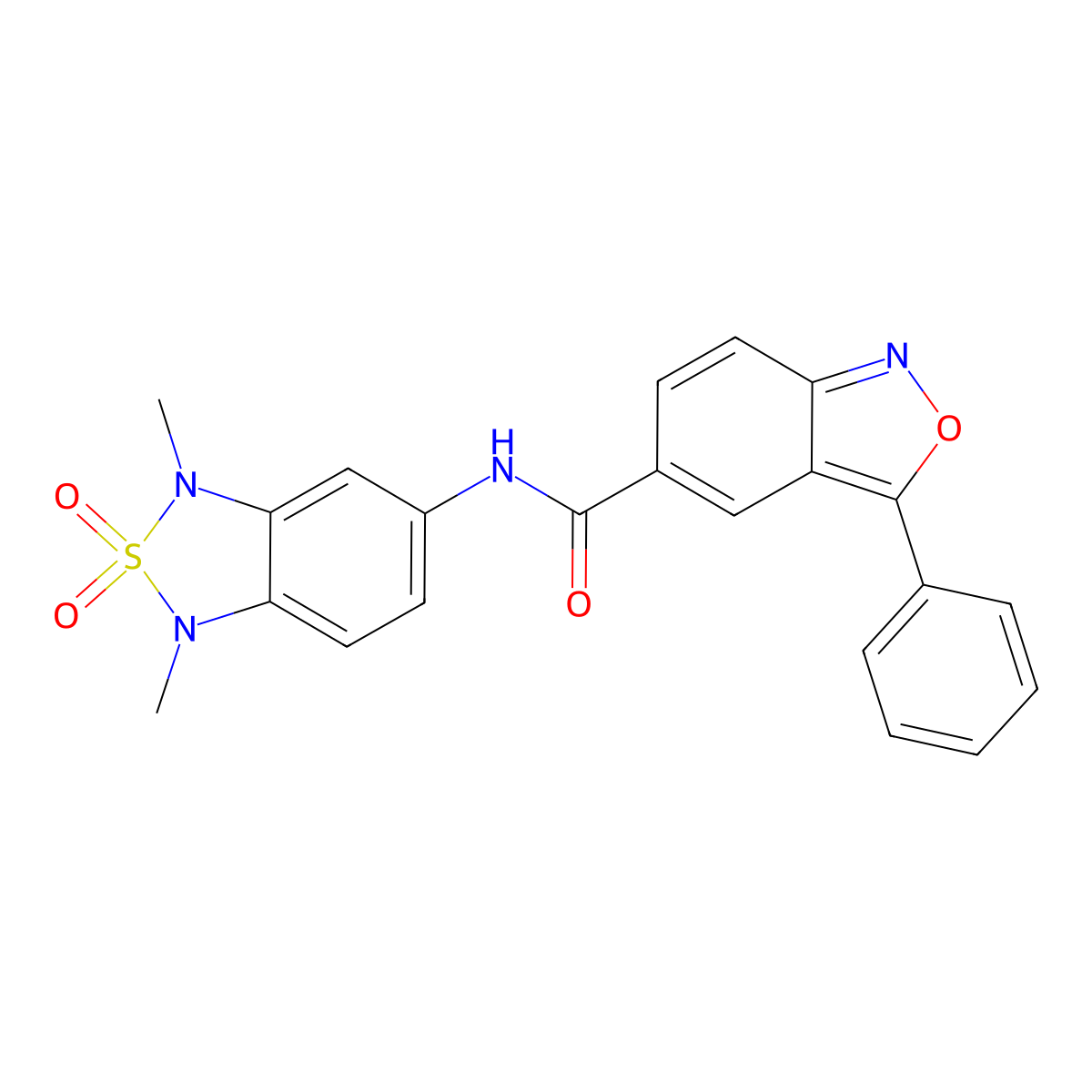 N-(1,3-dimethyl-2,2-dioxido-1,3-dihydrobenzo[c][1,2,5]thiadiazol-5-yl)-3-phenylbenzo[c]isoxazole-5-carboxamide molecular structure, CAS 2034241-51-3