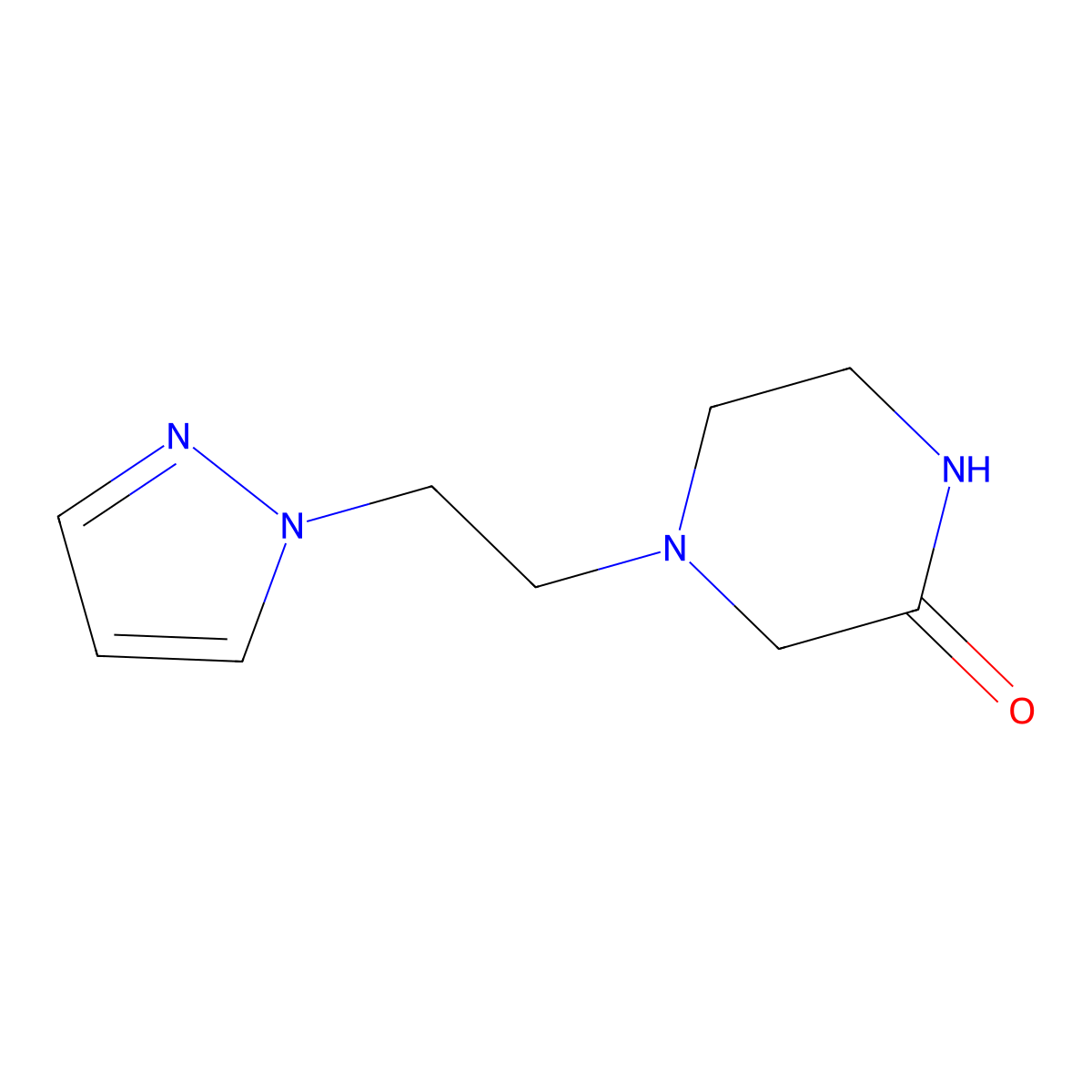 4-(2-(1H-pyrazol-1-yl)ethyl)piperazin-2-one molecular structure, CAS 2034241-54-6