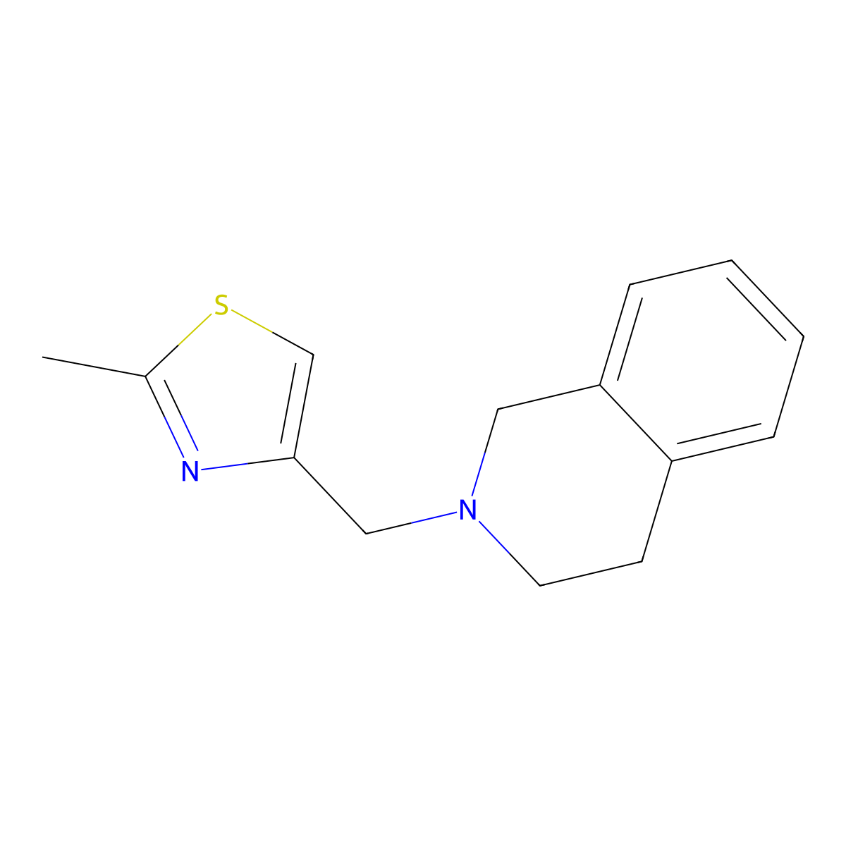 4-((3,4-dihydroisoquinolin-2(1H)-yl)methyl)-2-methylthiazole molecular structure, CAS 2034241-69-3