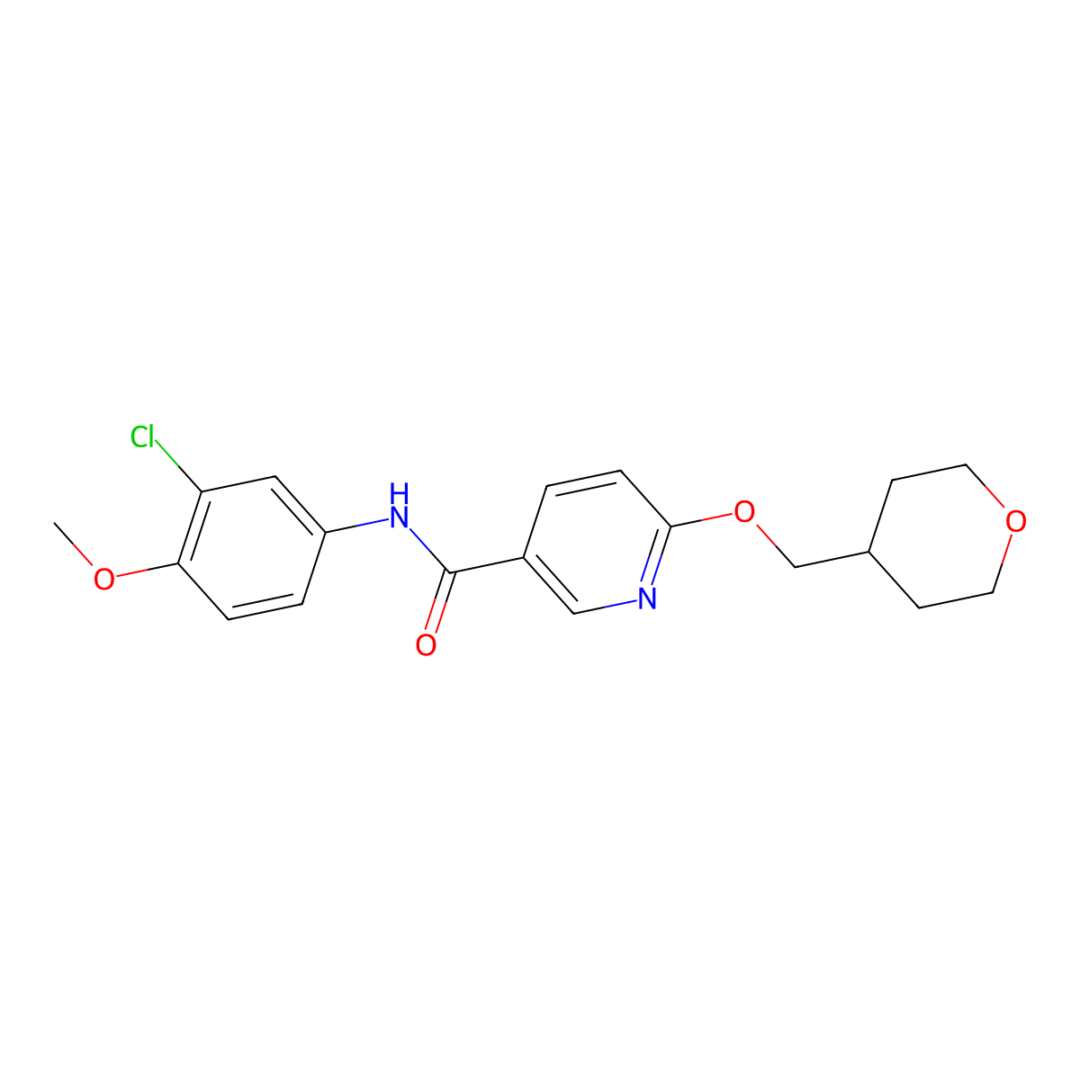 N-(3-chloro-4-methoxyphenyl)-6-((tetrahydro-2H-pyran-4-yl)methoxy)nicotinamide molecular structure, CAS 2034241-72-8