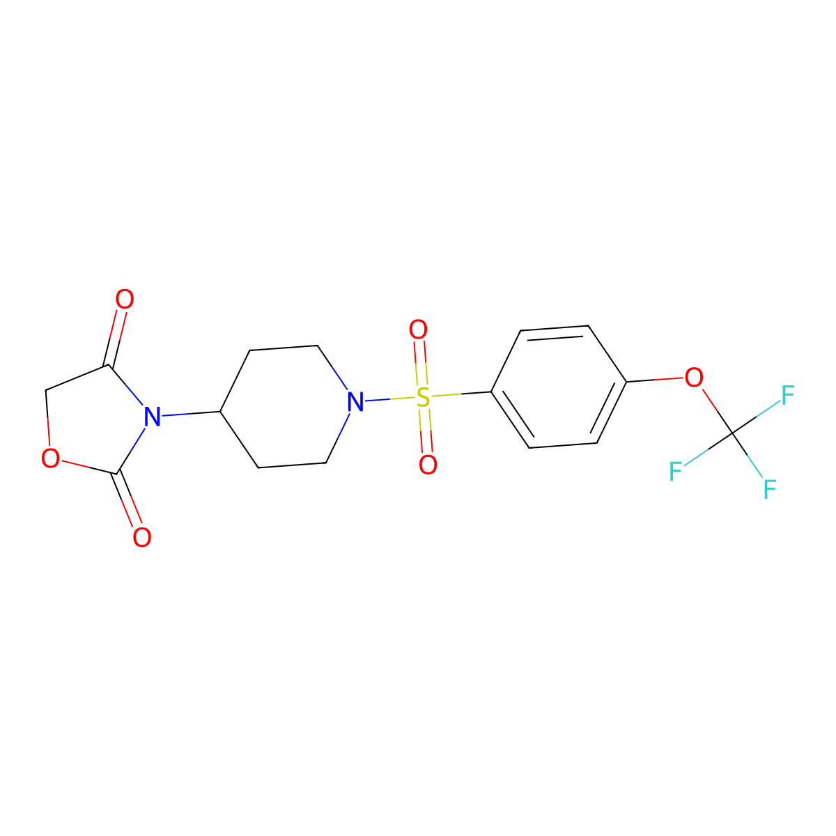 3-(1-((4-(Trifluoromethoxy)phenyl)sulfonyl)piperidin-4-yl)oxazolidine-2,4-dione molecular structure, CAS 2034241-74-0
