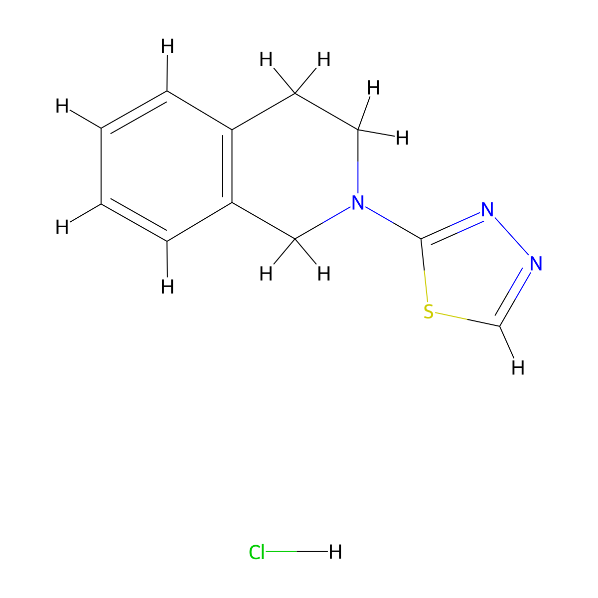 2-(3,4-dihydroisoquinolin-2(1H)-yl)-1,3,4-thiadiazole hydrochloride molecular structure, CAS 2034241-77-3