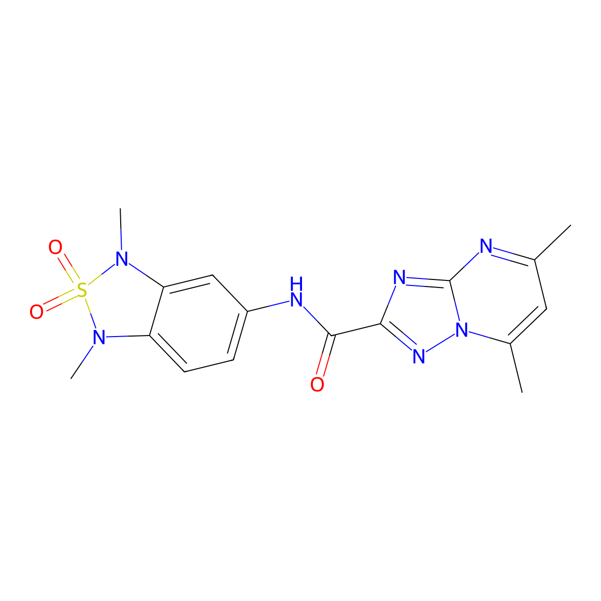 N-(1,3-dimethyl-2,2-dioxido-1,3-dihydrobenzo[c][1,2,5]thiadiazol-5-yl)-5,7-dimethyl-[1,2,4]triazolo[1,5-a]pyrimidine-2-carboxamide molecular structure, CAS 2034241-78-4