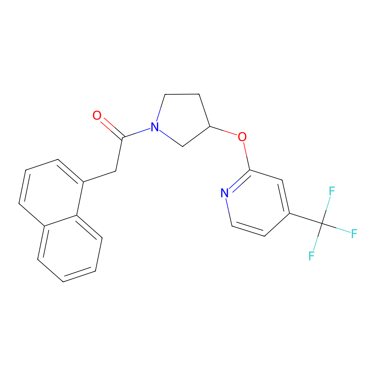 2-(Naphthalen-1-yl)-1-(3-((4-(trifluoromethyl)pyridin-2-yl)oxy)pyrrolidin-1-yl)ethanone molecular structure, CAS 2034241-82-0