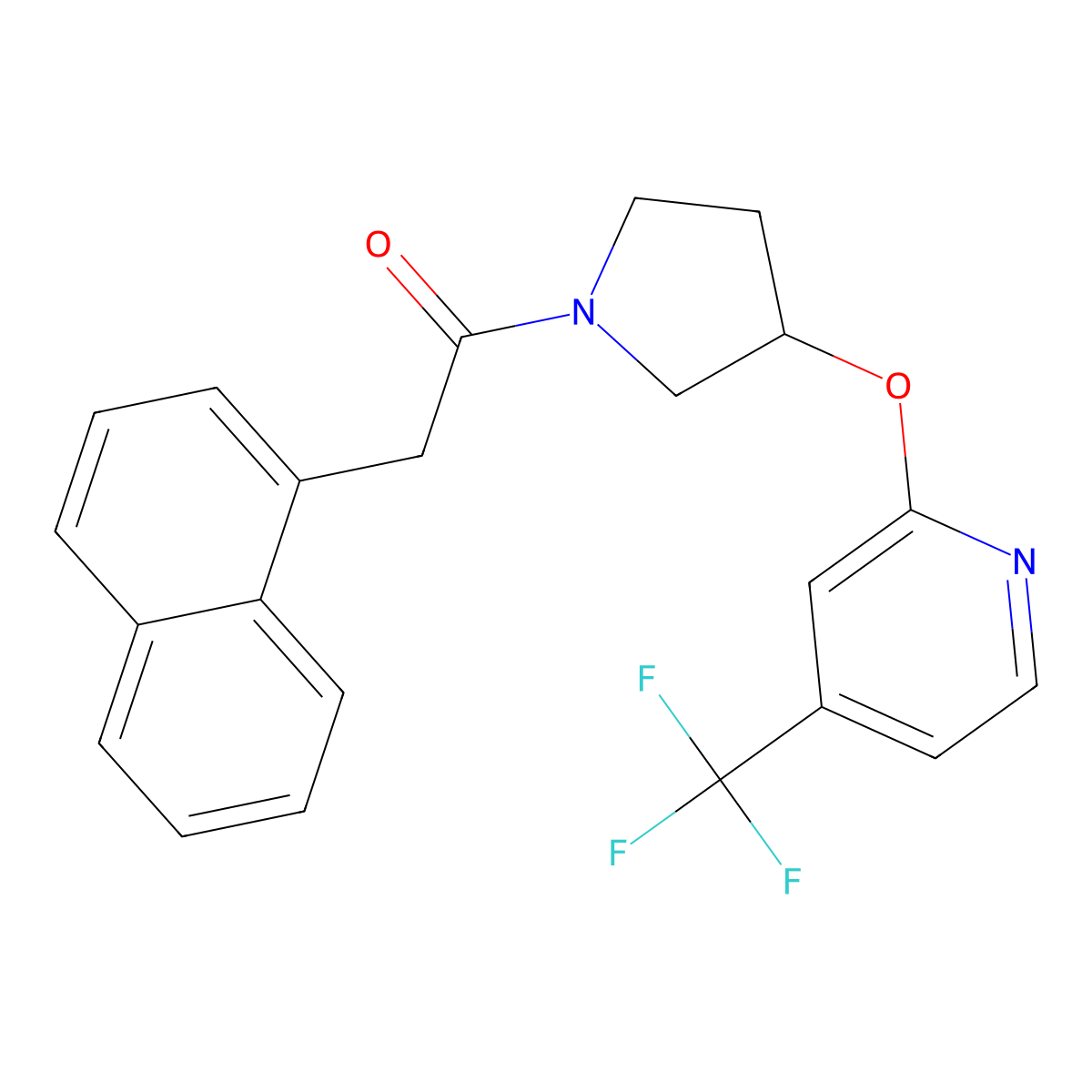 2-(Naphthalen-1-yl)-1-(3-((4-(trifluoromethyl)pyridin-2-yl)oxy)pyrrolidin-1-yl)ethanone molecular structure, CAS 2034241-82-0