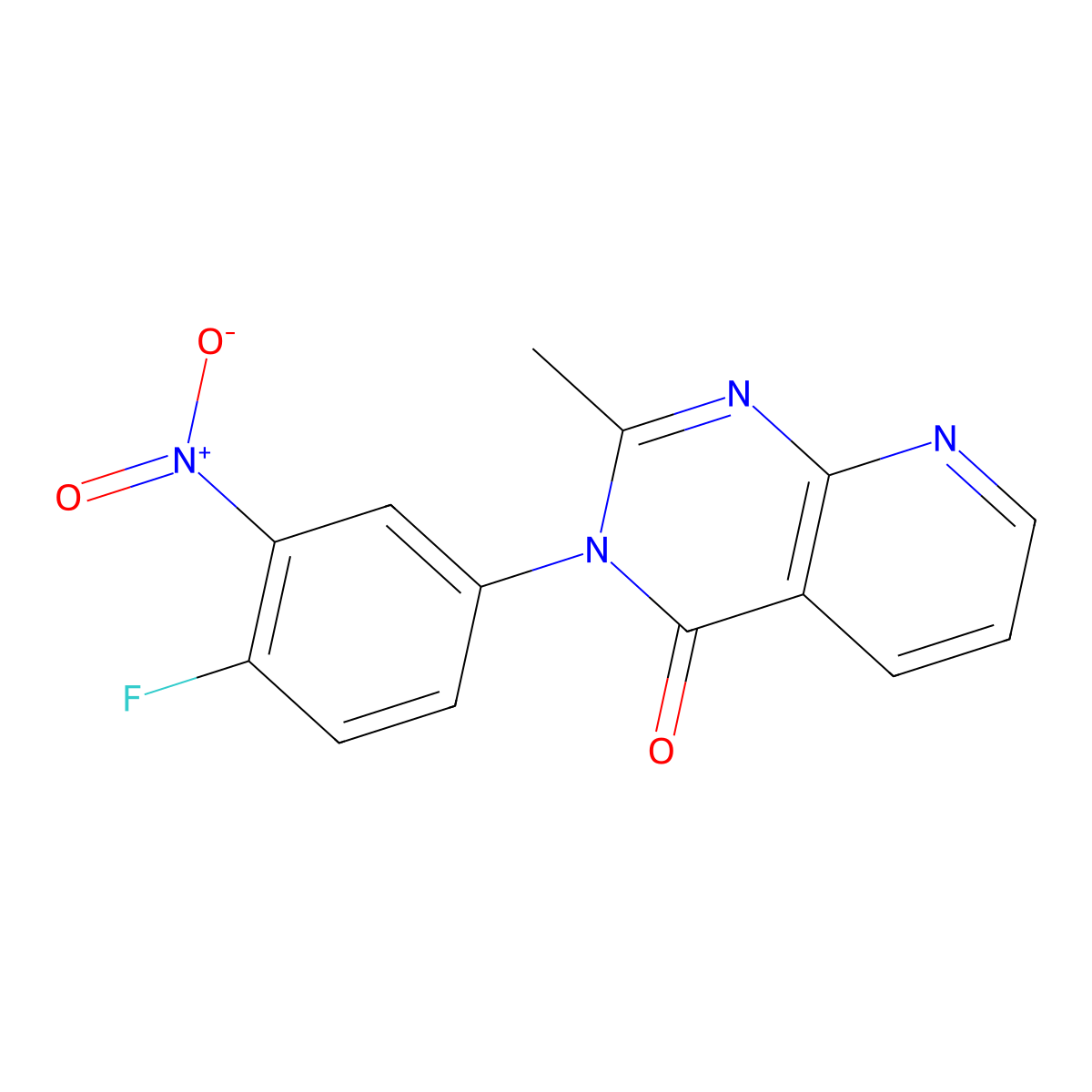 3-(4-fluoro-3-nitrophenyl)-2-methylpyrido[2,3-d]pyrimidin-4(3H)-one molecular structure, CAS 2034241-90-0