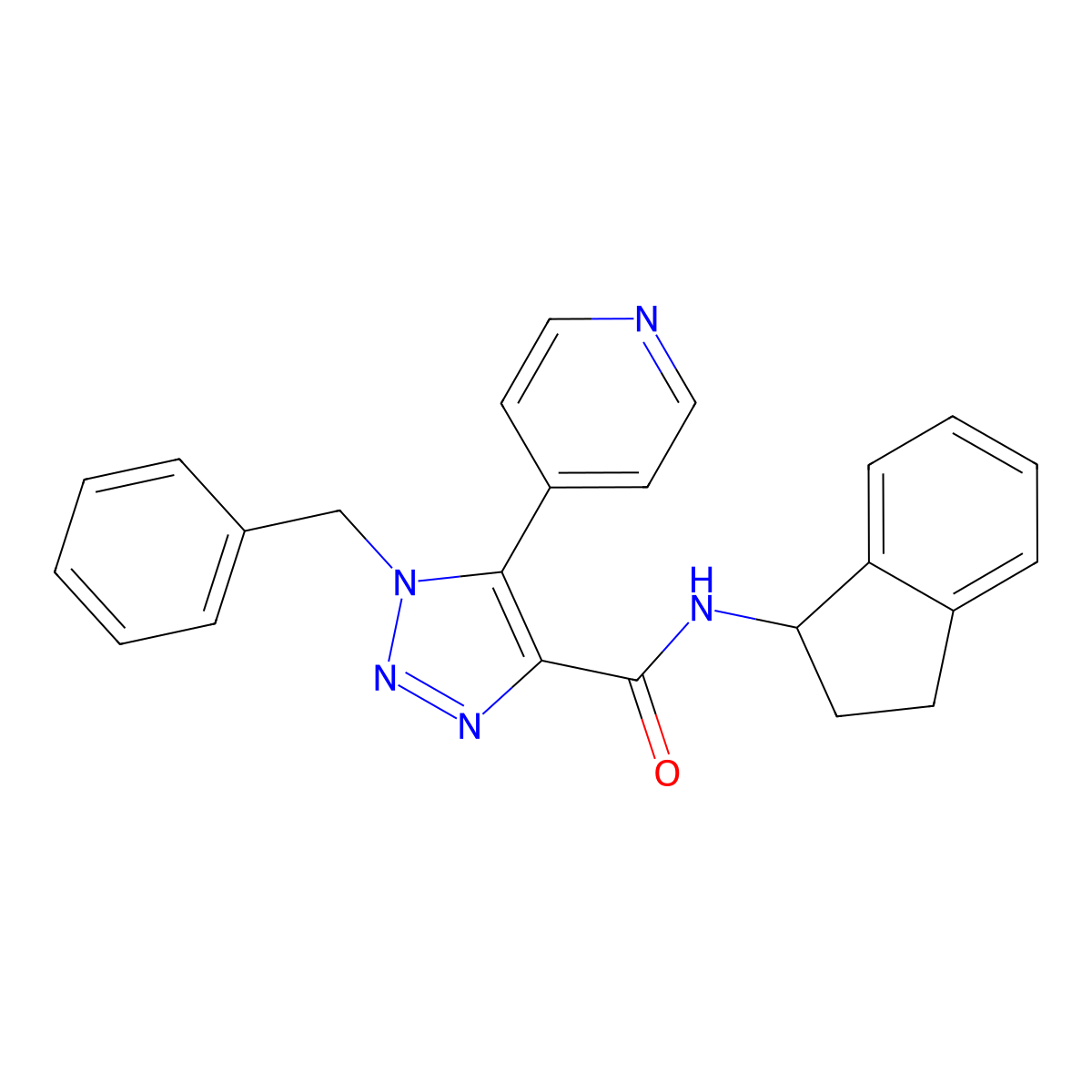 1-benzyl-N-(2,3-dihydro-1H-inden-1-yl)-5-(pyridin-4-yl)-1H-1,2,3-triazole-4-carboxamide molecular structure, CAS 2034242-02-7