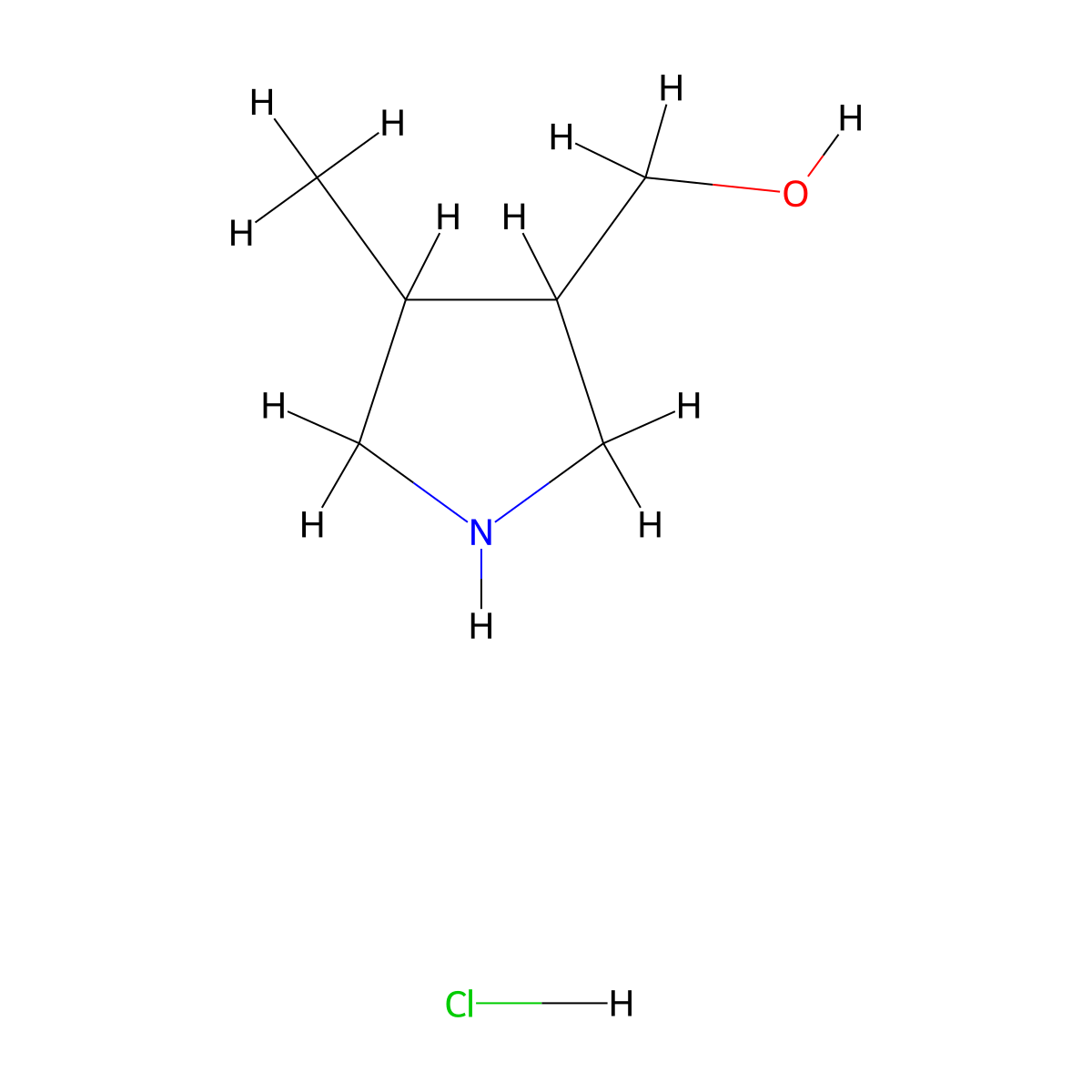 (4-Methylpyrrolidin-3-yl)methanol hydrochloride molecular structure, CAS 2034242-16-3