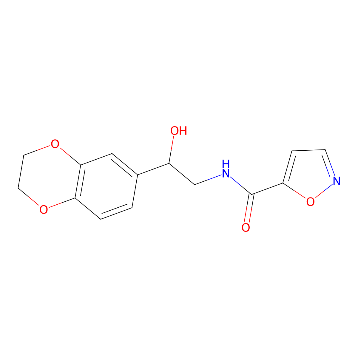 N-(2-(2,3-dihydrobenzo[b][1,4]dioxin-6-yl)-2-hydroxyethyl)isoxazole-5-carboxamide molecular structure, CAS 2034242-21-0