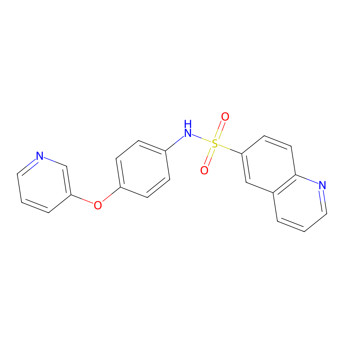 N-[4-(pyridin-3-yloxy)phenyl]quinoline-6-sulfonamide molecular structure, CAS 2034242-26-5