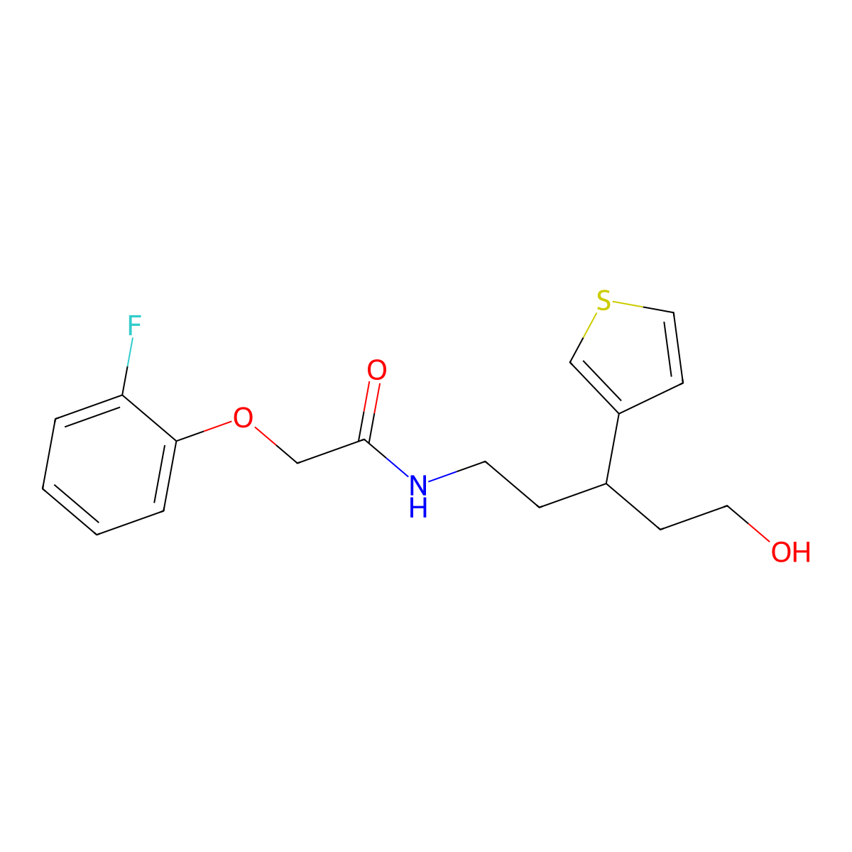 2-(2-fluorophenoxy)-N-(5-hydroxy-3-(thiophen-3-yl)pentyl)acetamide molecular structure, CAS 2034242-31-2