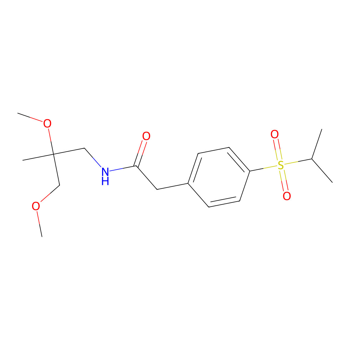 N-(2,3-dimethoxy-2-methylpropyl)-2-(4-(isopropylsulfonyl)phenyl)acetamide molecular structure, CAS 2034242-33-4