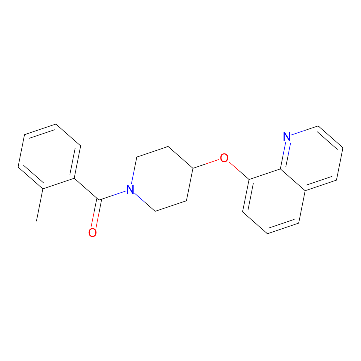 (4-(Quinolin-8-yloxy)piperidin-1-yl)(o-tolyl)methanone molecular structure, CAS 2034242-47-0