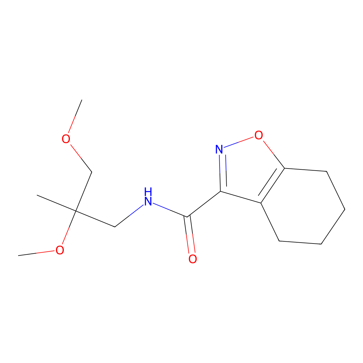 N-(2,3-dimethoxy-2-methylpropyl)-4,5,6,7-tetrahydro-1,2-benzoxazole-3-carboxamide molecular structure, CAS 2034242-48-1