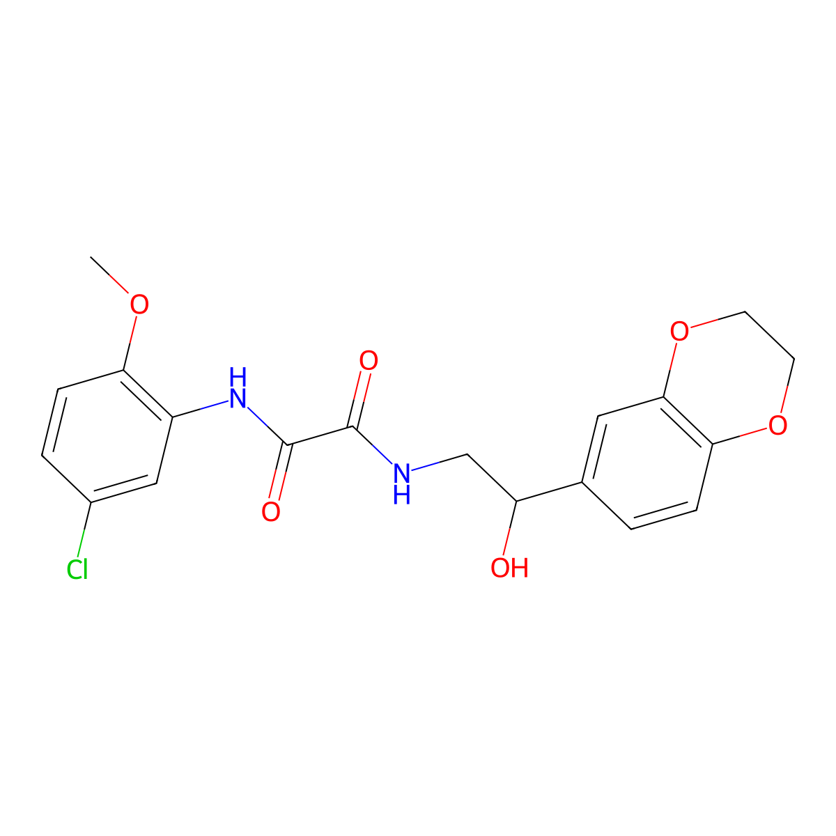 N1-(5-chloro-2-methoxyphenyl)-N2-(2-(2,3-dihydrobenzo[b][1,4]dioxin-6-yl)-2-hydroxyethyl)oxalamide molecular structure, CAS 2034242-51-6