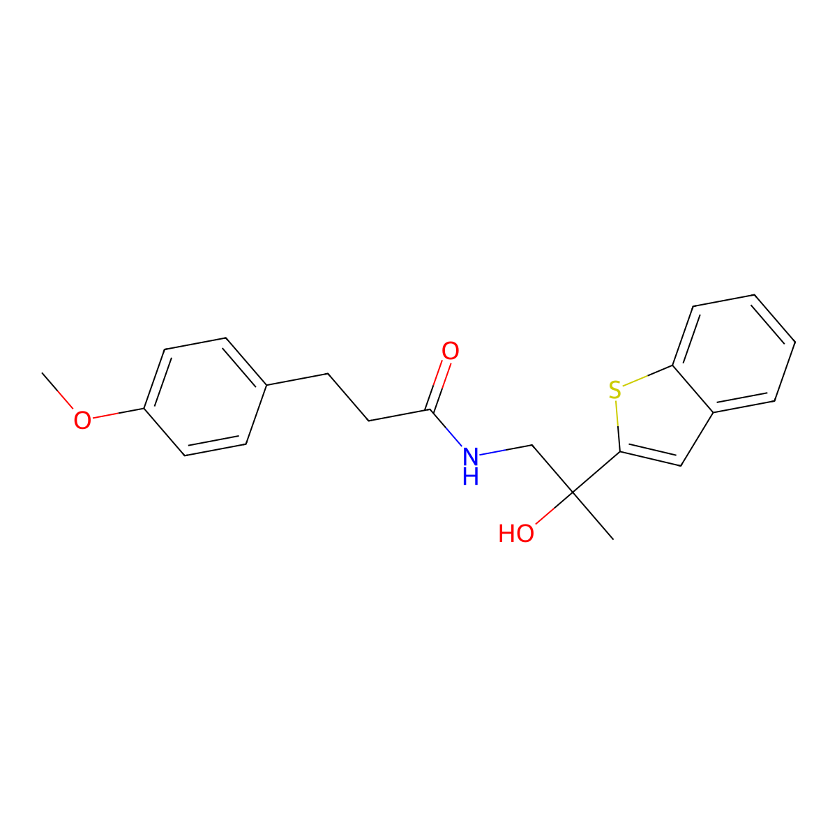 N-(2-(benzo[b]thiophen-2-yl)-2-hydroxypropyl)-3-(4-methoxyphenyl)propanamide molecular structure, CAS 2034242-60-7