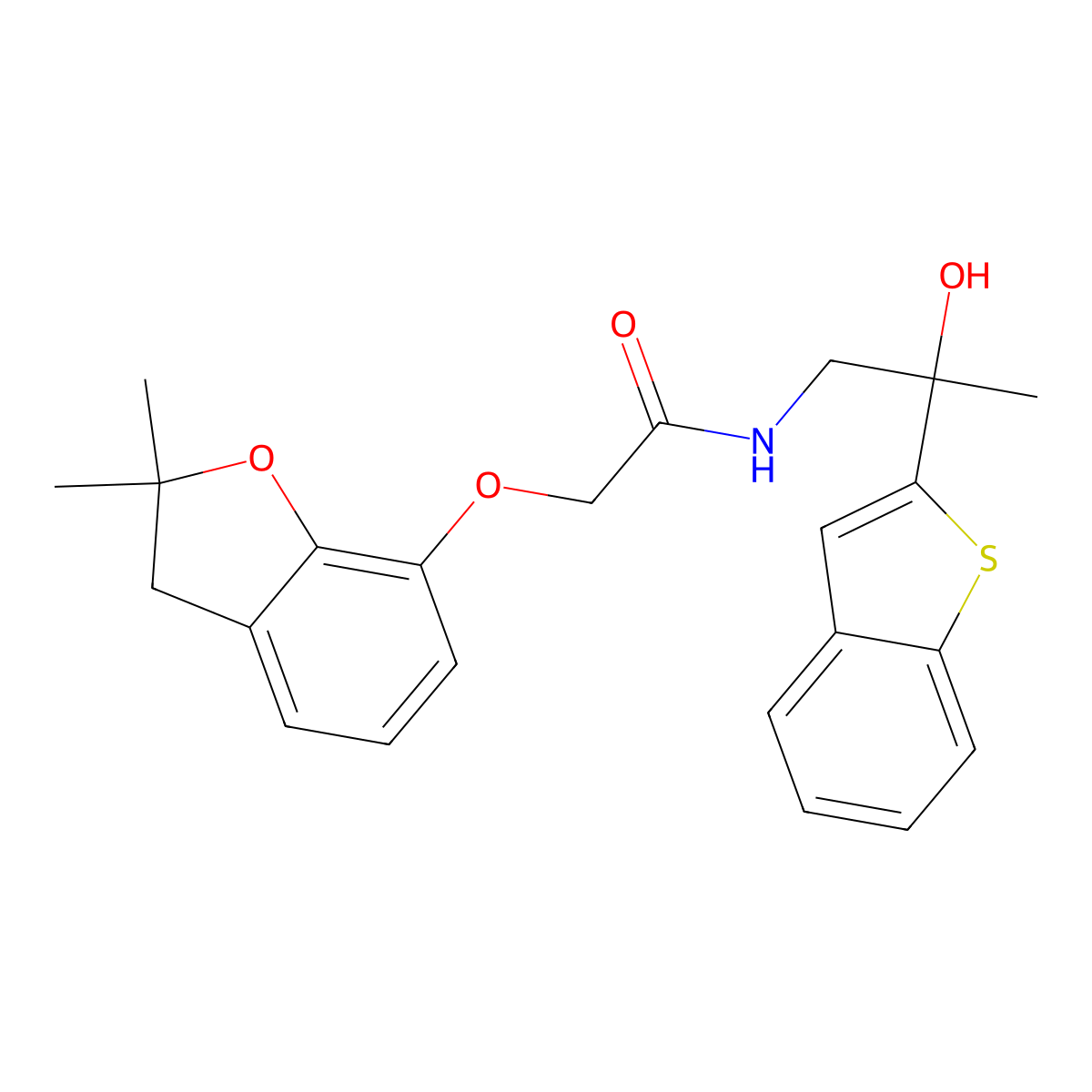 N-(2-(benzo[b]thiophen-2-yl)-2-hydroxypropyl)-2-((2,2-dimethyl-2,3-dihydrobenzofuran-7-yl)oxy)acetamide molecular structure, CAS 2034242-69-6