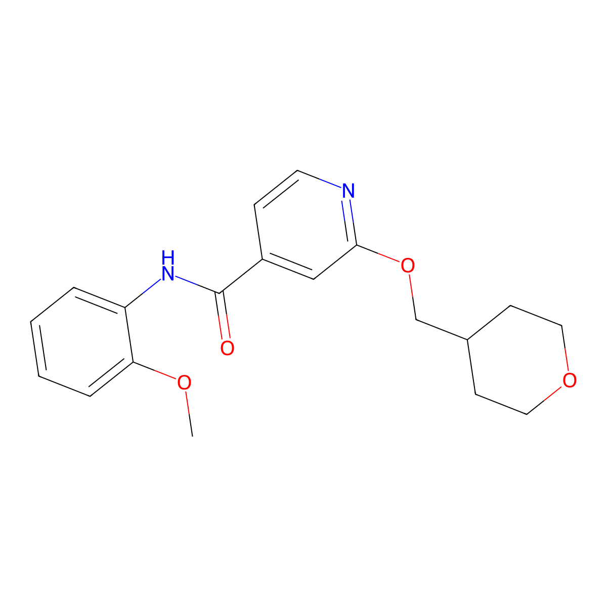 N-(2-methoxyphenyl)-2-((tetrahydro-2H-pyran-4-yl)methoxy)isonicotinamide molecular structure, CAS 2034242-84-5