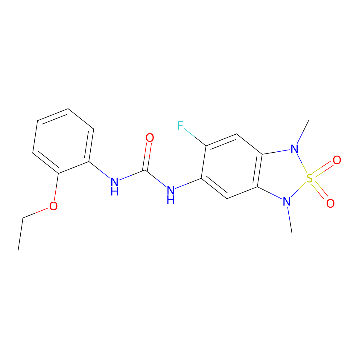 1-(2-Ethoxyphenyl)-3-(6-fluoro-1,3-dimethyl-2,2-dioxido-1,3-dihydrobenzo[c][1,2,5]thiadiazol-5-yl)urea molecular structure, CAS 2034242-89-0