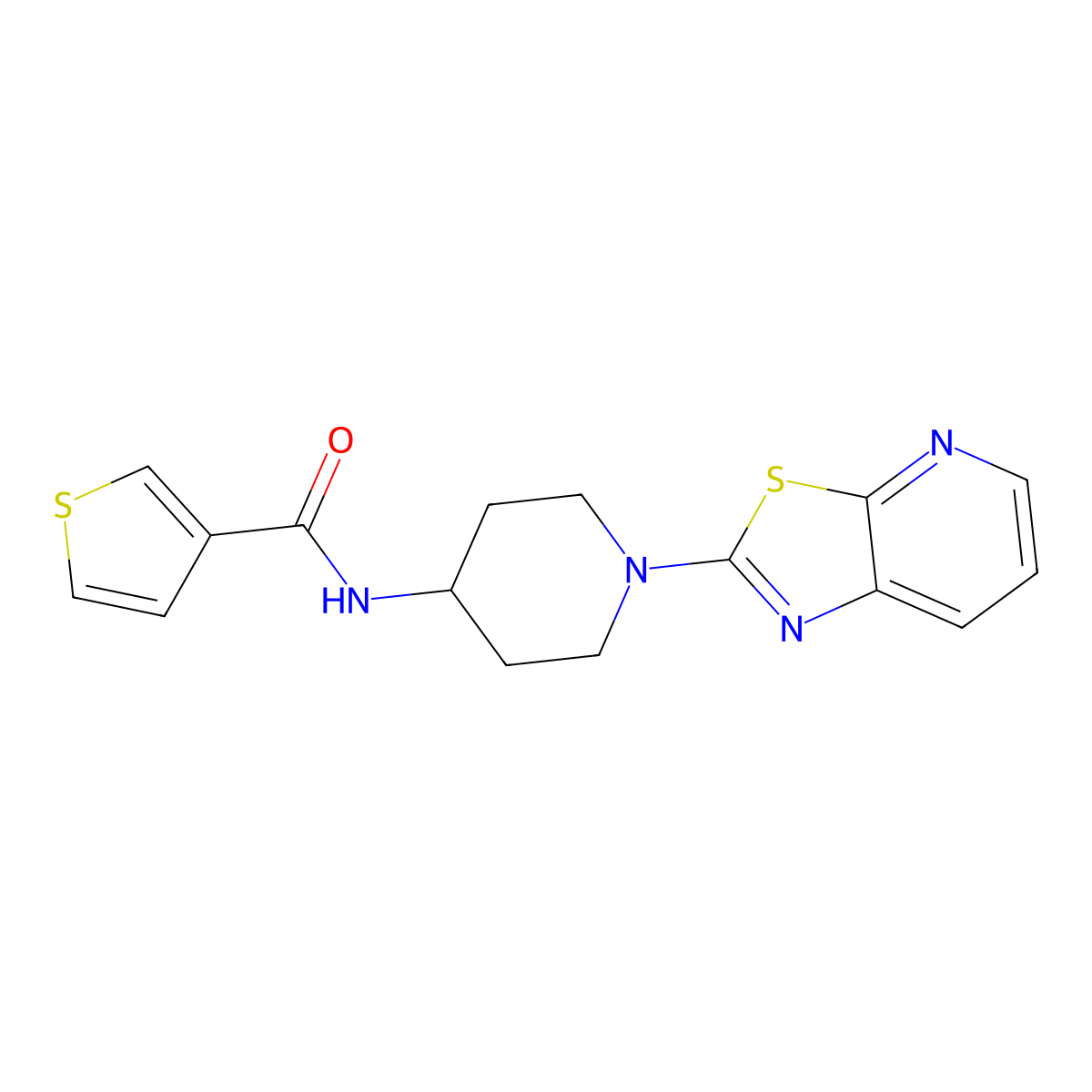 N-(1-(thiazolo[5,4-b]pyridin-2-yl)piperidin-4-yl)thiophene-3-carboxamide molecular structure, CAS 2034242-97-0