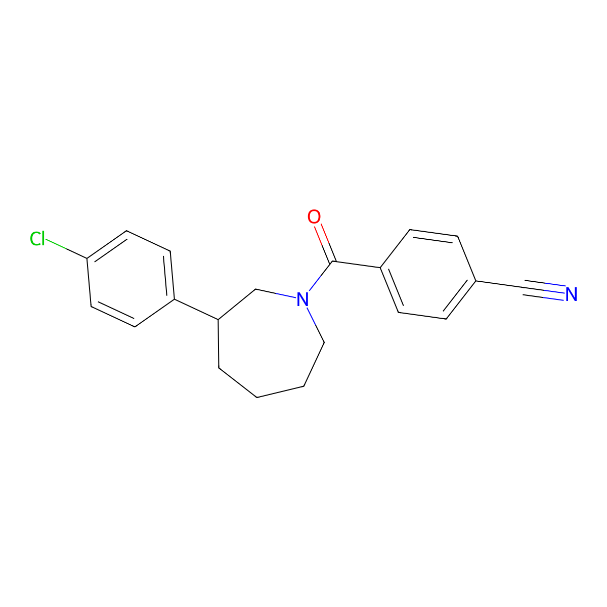 4-[3-(4-Chlorophenyl)azepane-1-carbonyl]benzonitrile molecular structure, CAS 2034243-19-9