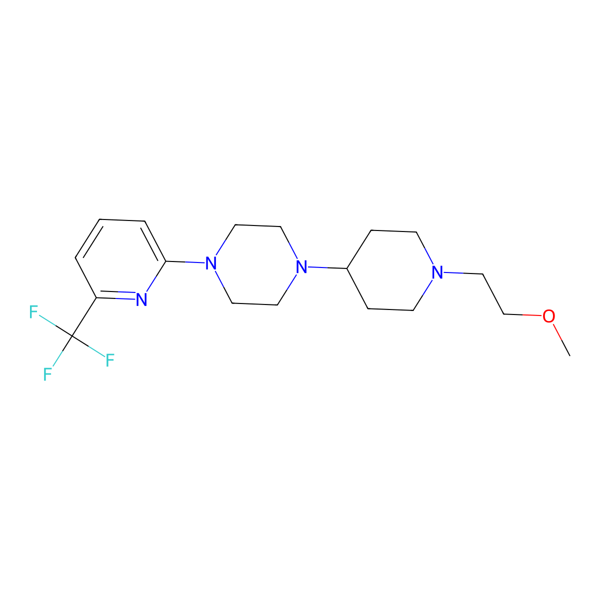 1-[1-(2-Methoxyethyl)piperidin-4-yl]-4-[6-(trifluoromethyl)pyridin-2-yl]piperazine molecular structure, CAS 2034243-33-7