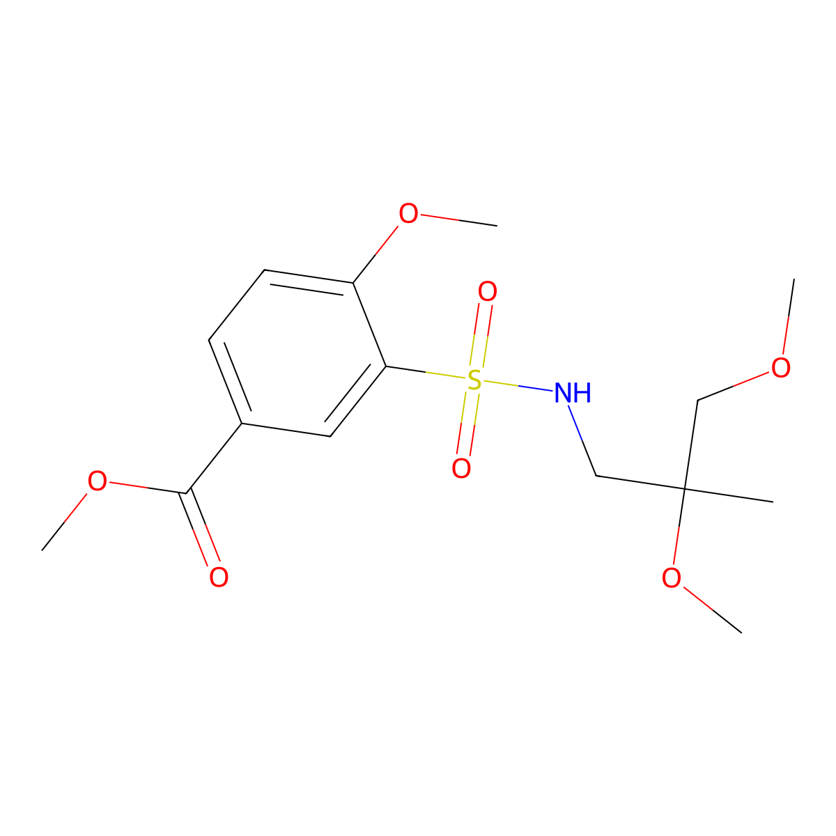 Methyl 3-[(2,3-dimethoxy-2-methylpropyl)sulfamoyl]-4-methoxybenzoate molecular structure, CAS 2034243-38-2