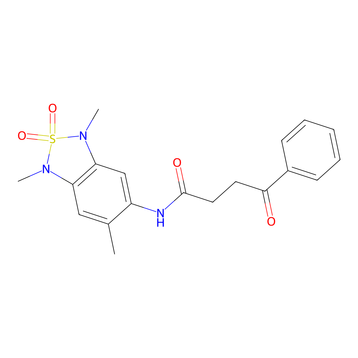 4-oxo-4-phenyl-N-(1,3,6-trimethyl-2,2-dioxido-1,3-dihydrobenzo[c][1,2,5]thiadiazol-5-yl)butanamide molecular structure, CAS 2034243-41-7