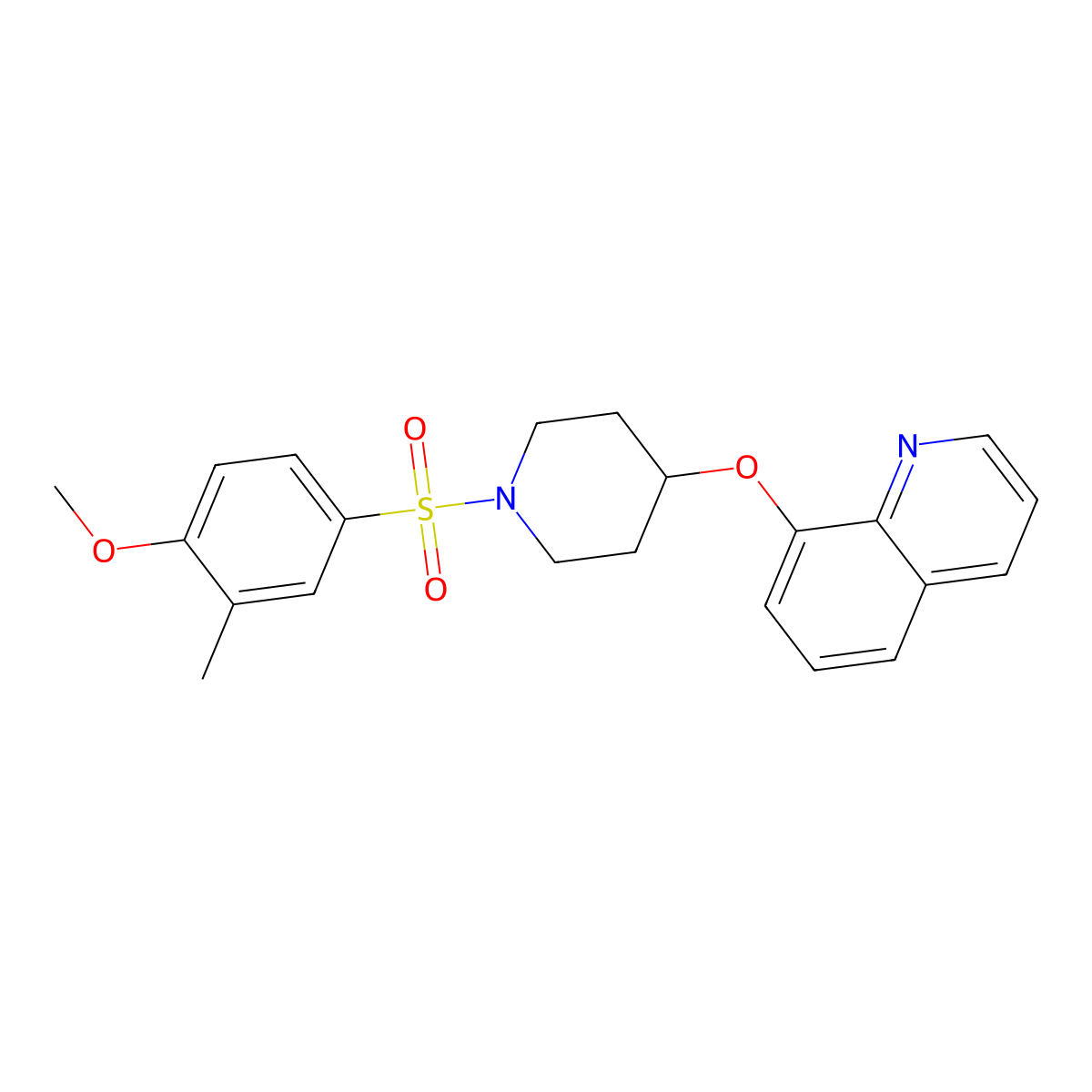 8-((1-((4-Methoxy-3-methylphenyl)sulfonyl)piperidin-4-yl)oxy)quinoline molecular structure, CAS 2034243-51-9