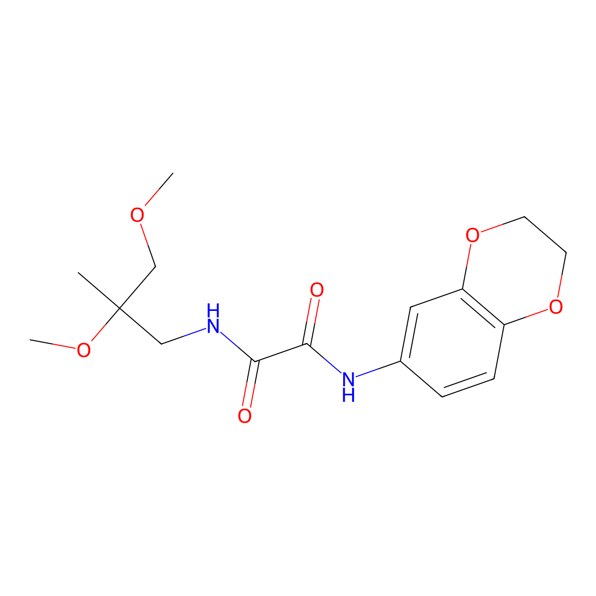 N1-(2,3-dihydrobenzo[b][1,4]dioxin-6-yl)-N2-(2,3-dimethoxy-2-methylpropyl)oxalamide molecular structure, CAS 2034243-53-1