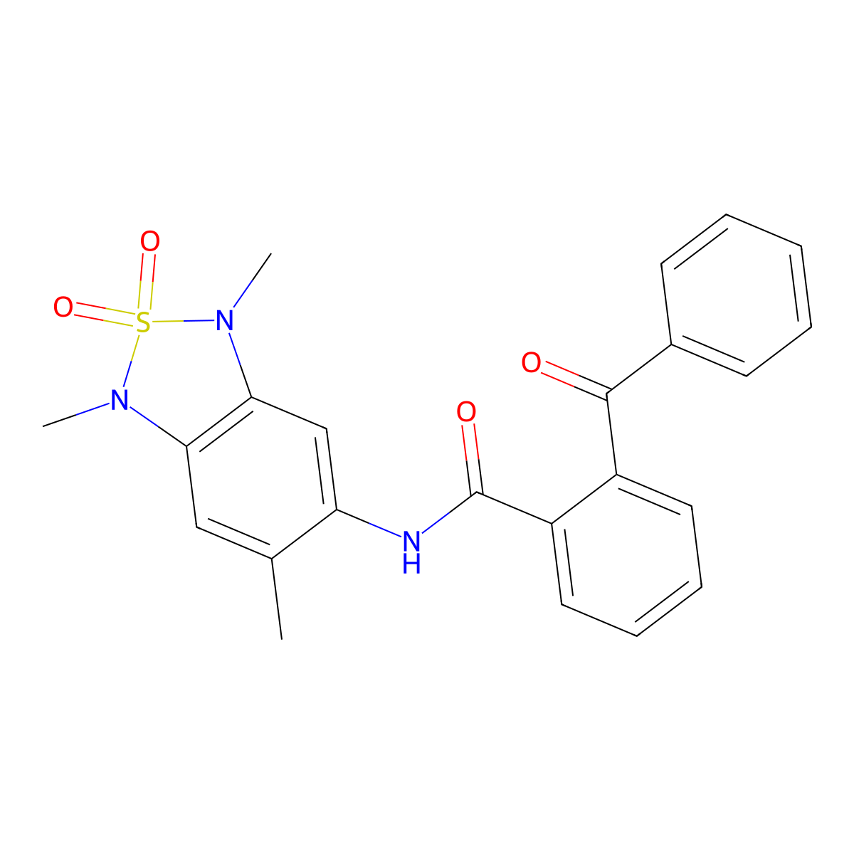 2-benzoyl-N-(1,3,6-trimethyl-2,2-dioxo-1,3-dihydro-2lambda6,1,3-benzothiadiazol-5-yl)benzamide molecular structure, CAS 2034243-55-3