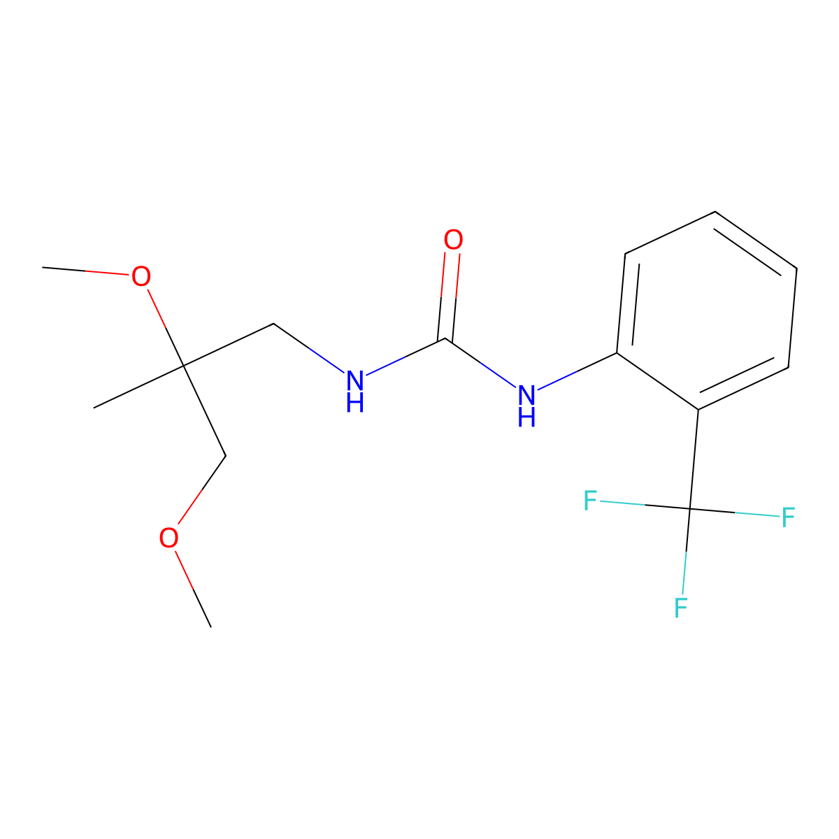 1-(2,3-Dimethoxy-2-methylpropyl)-3-(2-(trifluoromethyl)phenyl)urea molecular structure, CAS 2034243-61-1