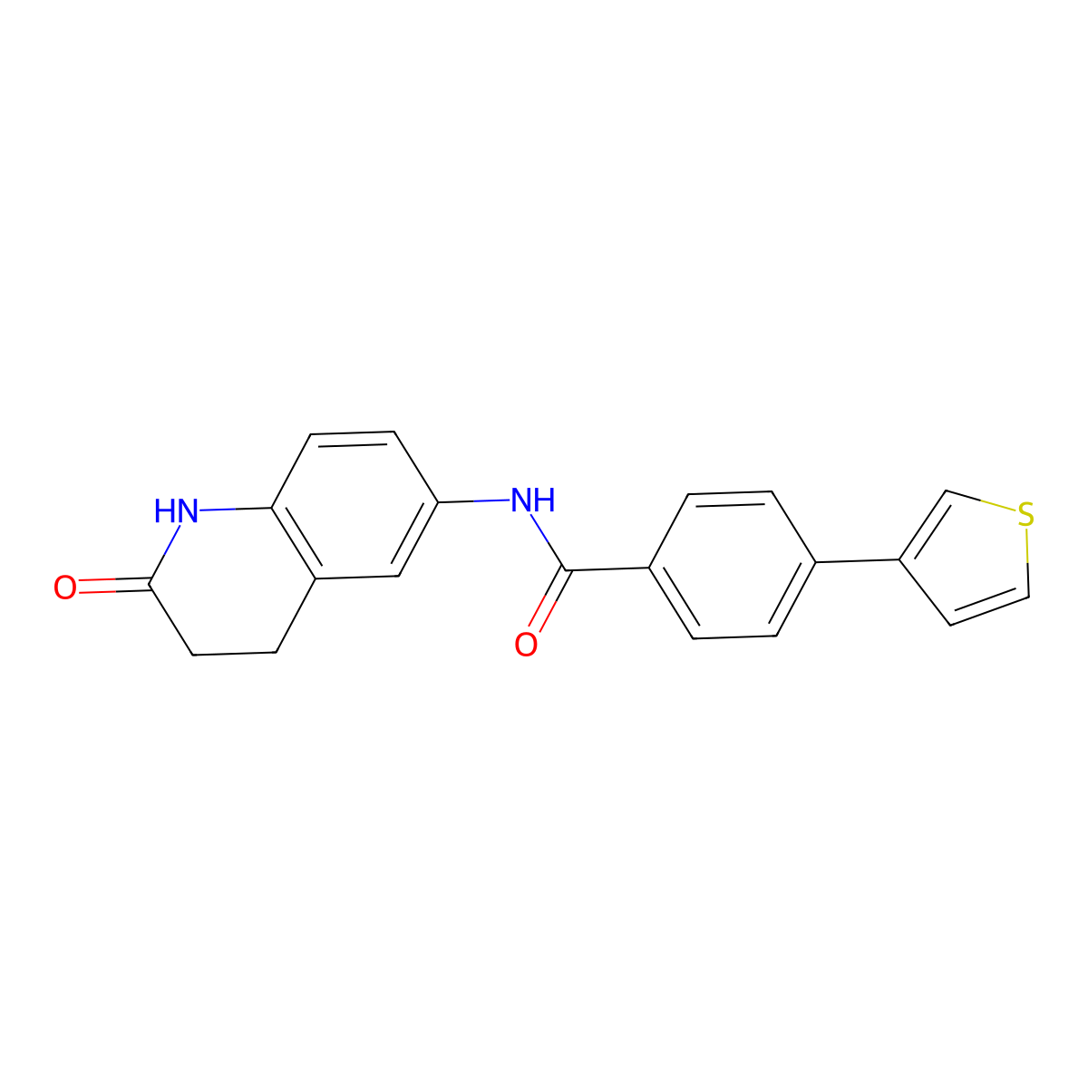N-(2-oxo-1,2,3,4-tetrahydroquinolin-6-yl)-4-(thiophen-3-yl)benzamide molecular structure, CAS 2034243-62-2