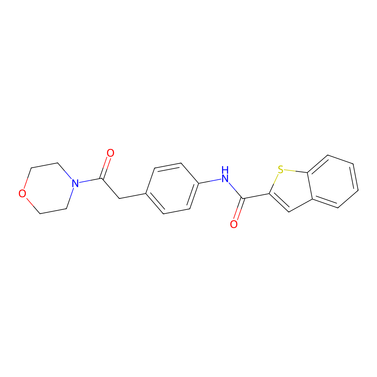 N-(4-(2-morpholino-2-oxoethyl)phenyl)benzo[b]thiophene-2-carboxamide molecular structure, CAS 2034243-92-8
