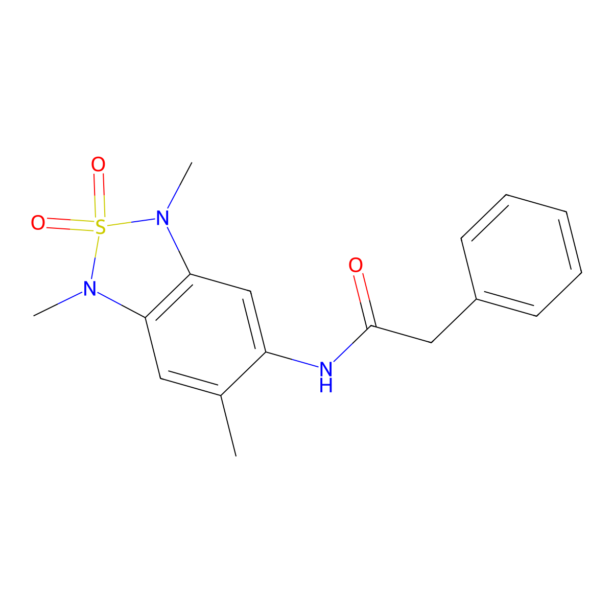 2-phenyl-N-(1,3,6-trimethyl-2,2-dioxido-1,3-dihydrobenzo[c][1,2,5]thiadiazol-5-yl)acetamide molecular structure, CAS 2034243-98-4