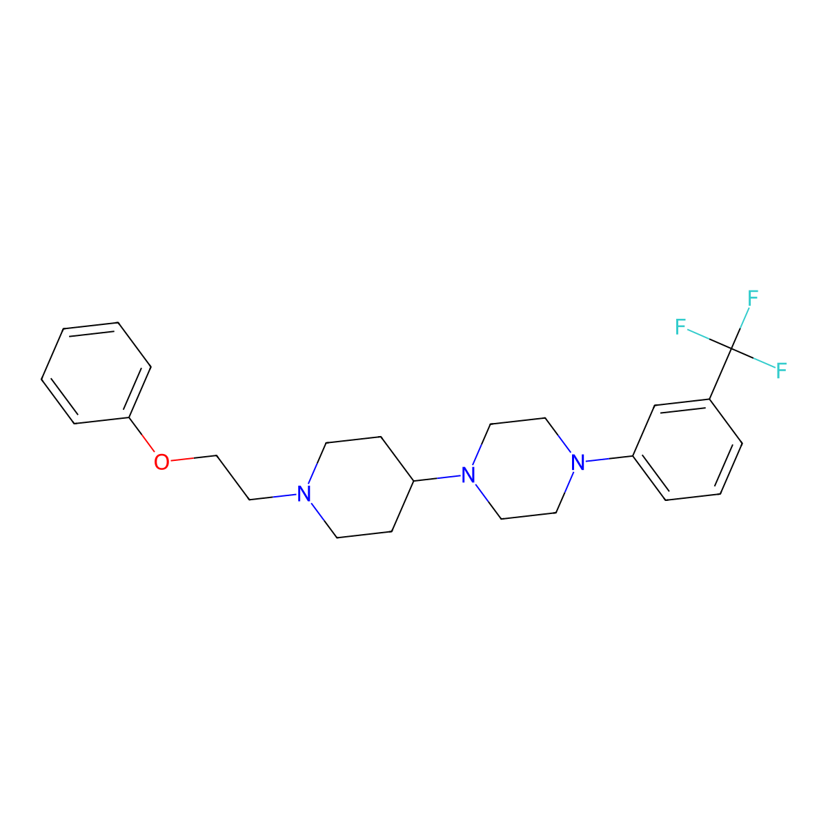 1-[1-(2-Phenoxyethyl)piperidin-4-yl]-4-[3-(trifluoromethyl)phenyl]piperazine molecular structure, CAS 2034244-08-9