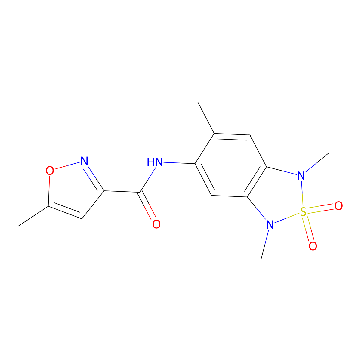 5-methyl-N-(1,3,6-trimethyl-2,2-dioxido-1,3-dihydrobenzo[c][1,2,5]thiadiazol-5-yl)isoxazole-3-carboxamide molecular structure, CAS 2034244-17-0
