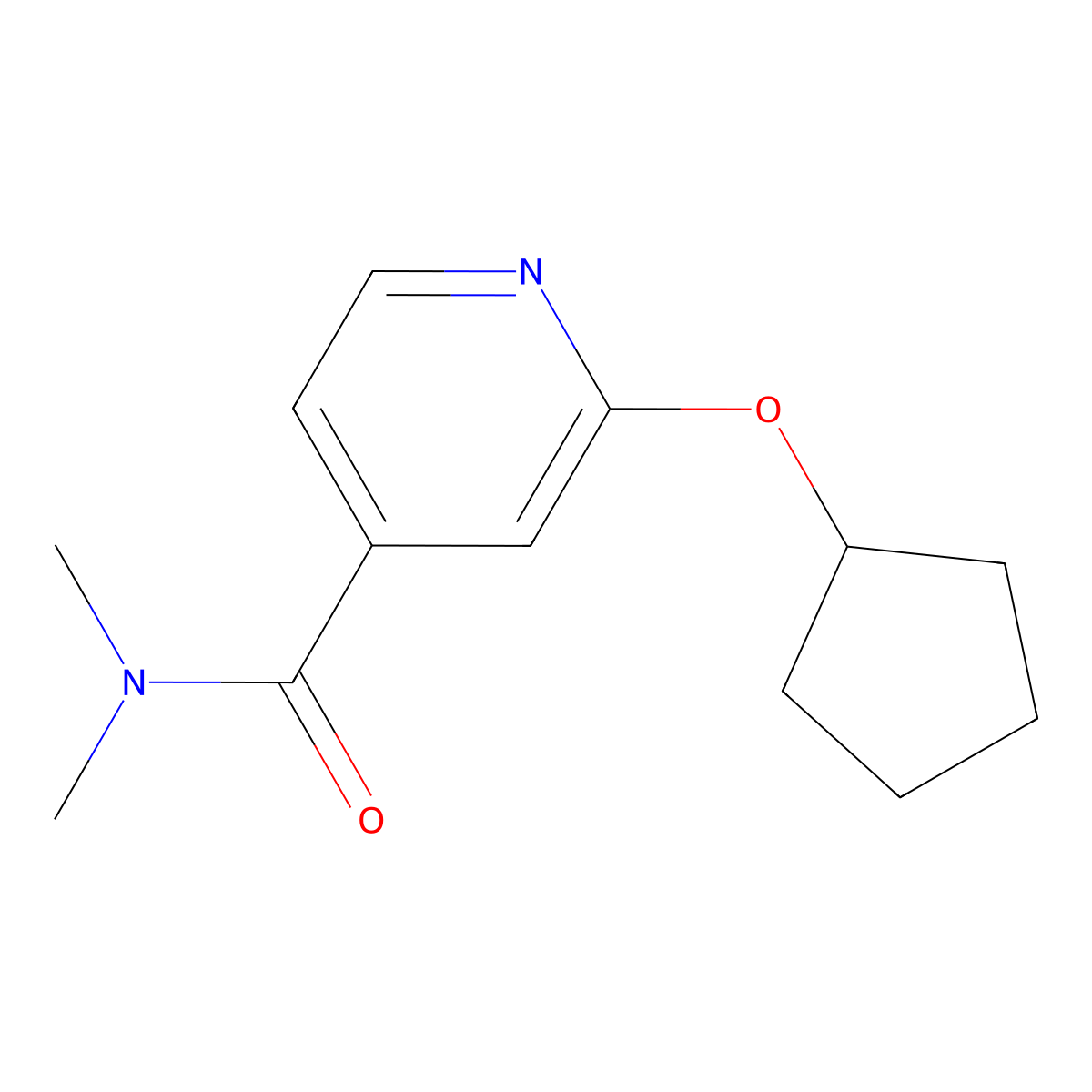 2-(cyclopentyloxy)-N,N-dimethylisonicotinamide molecular structure, CAS 2034244-29-4