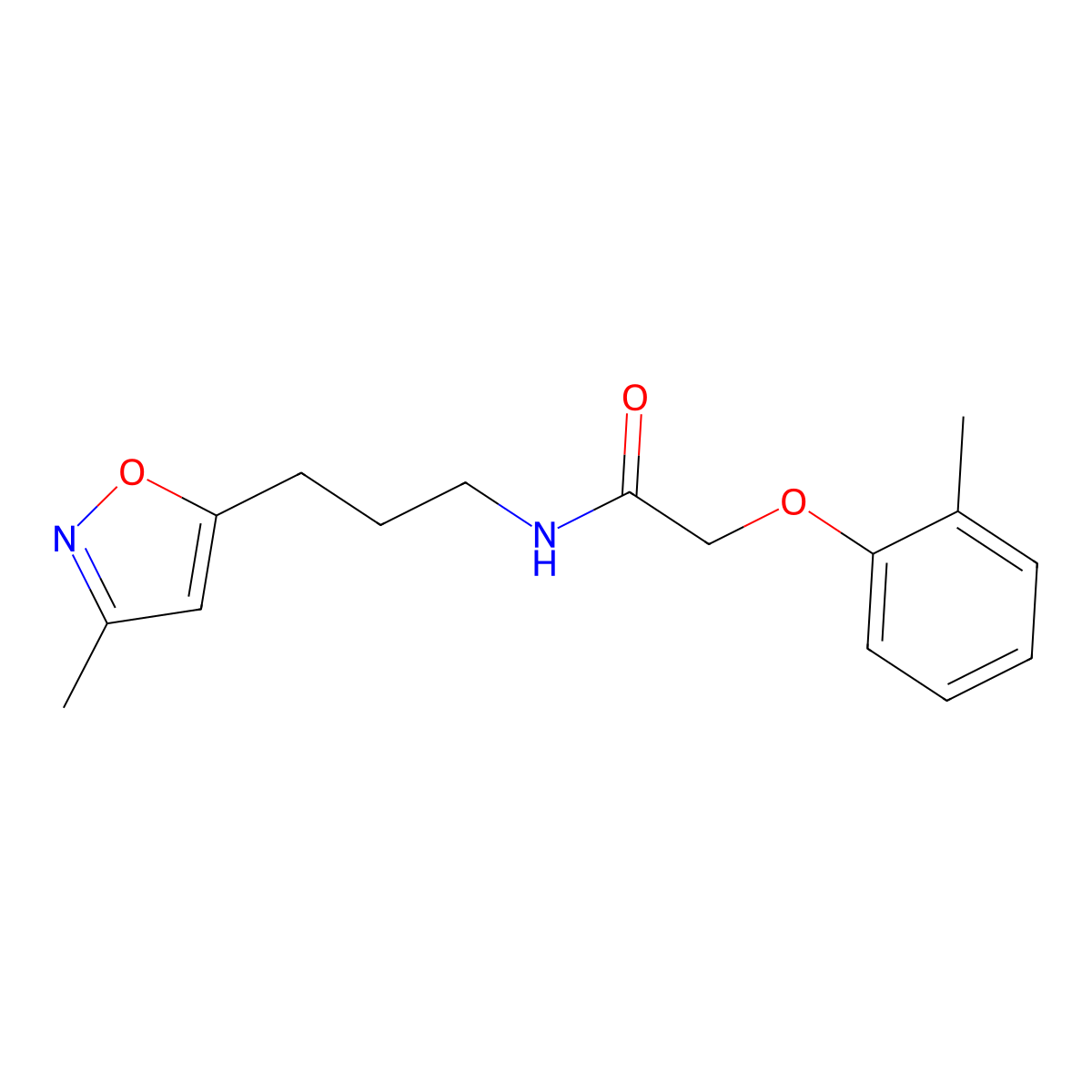 N-(3-(3-methylisoxazol-5-yl)propyl)-2-(o-tolyloxy)acetamide molecular structure, CAS 2034244-42-1