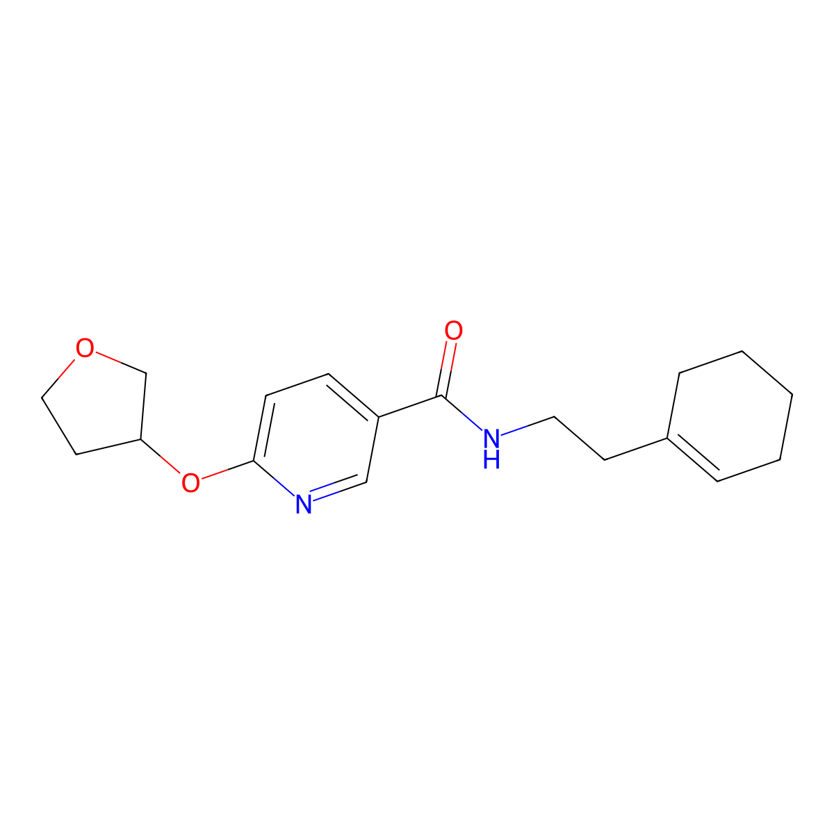 N-(2-(cyclohex-1-en-1-yl)ethyl)-6-((tetrahydrofuran-3-yl)oxy)nicotinamide molecular structure, CAS 2034244-56-7