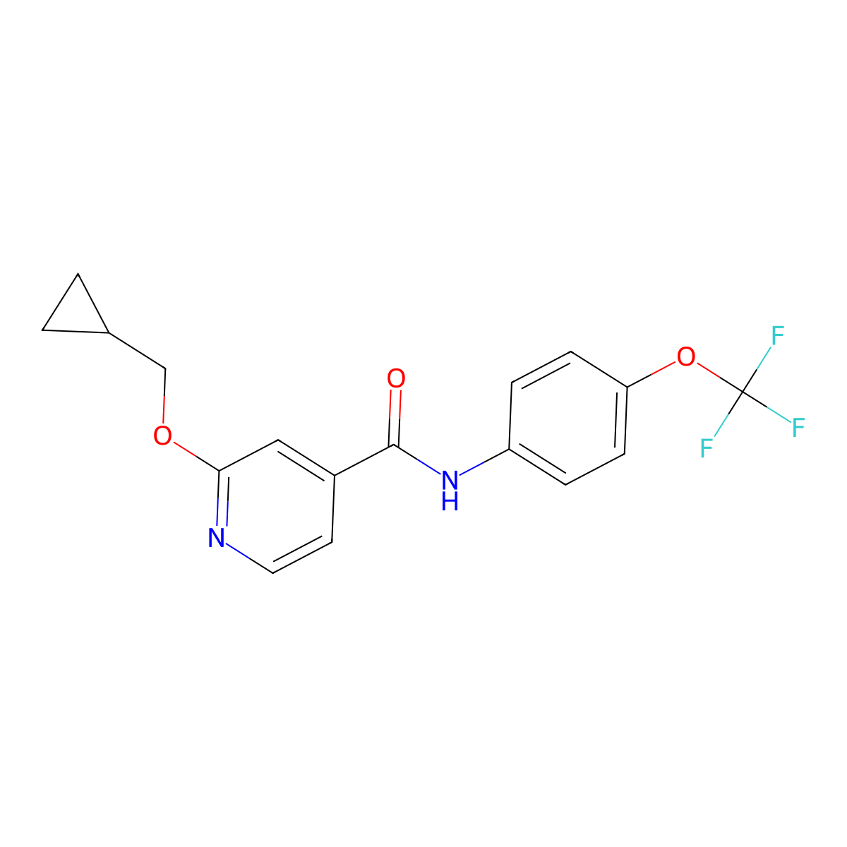 2-(cyclopropylmethoxy)-N-(4-(trifluoromethoxy)phenyl)isonicotinamide molecular structure, CAS 2034244-60-3