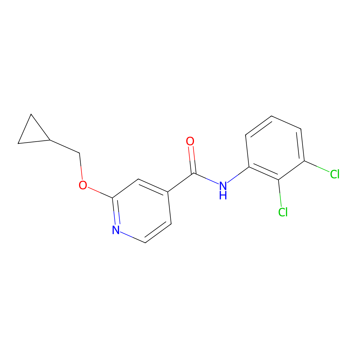 2-(cyclopropylmethoxy)-N-(2,3-dichlorophenyl)isonicotinamide molecular structure, CAS 2034244-62-5