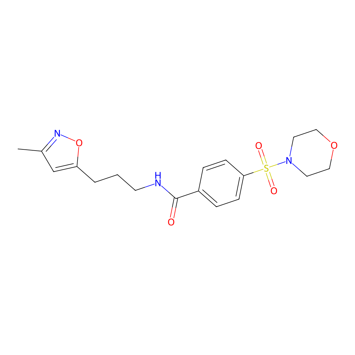 N-(3-(3-methylisoxazol-5-yl)propyl)-4-(morpholinosulfonyl)benzamide molecular structure, CAS 2034244-69-2